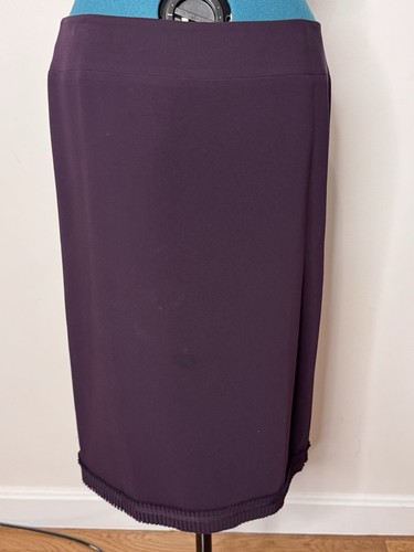 Albert Nippon Womens Ruffled Blazer & Skirt Suit Eggplant 2pcs Size 10 - Picture 9 of 12