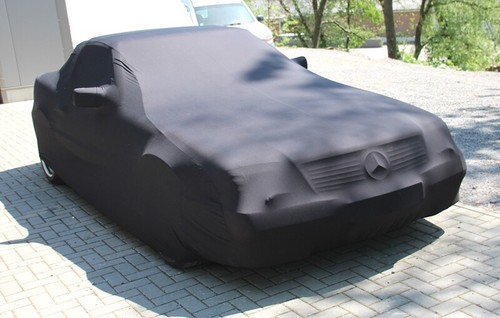 Vollgarage Car-Cover Schutzdecke Schwarz mit Spiegeltaschen für Mercedes SL R129