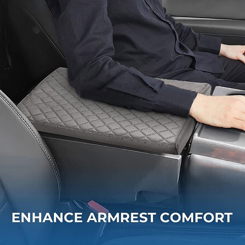 Gray Seat Center Console Lid Armrest Cover Pad Fits For Ford F150 2015-2022 Jump - Picture 7 of 11