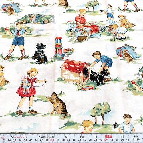 1996 Nicole De Leon Vintage Kids Alexander Henry Fabrics Cotton Remnant 17 x 44 - Picture 1 of 3