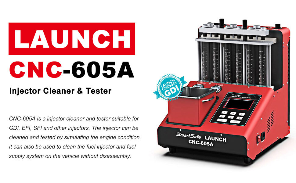 LAUNCH CNC-605A Ultrasonic GDI Fuel Injector Cleaner and Tester