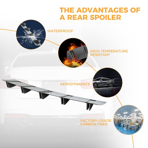 For X3 X5 Carbon Fiber Look Rear Bumper Diffuser Shark Fin Spoiler Splitter Lip - Picture 3 of 15