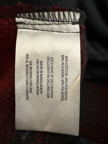 Orvis Shacket Mens M Flannel Heavyweight Button Up Tartan Plaid Red Gray Shirt - Picture 9 of 9