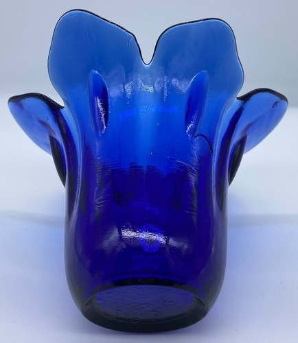 Kobaltblau Glas Lotusblütenform Kerzenhalter/Vase - Bild 7 von 10