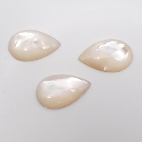 Qty 3 Teardrop 24x16mm Pear Cabochon Natural Mother Of Pearl, 7.0 grams - Afbeelding 5 van 10