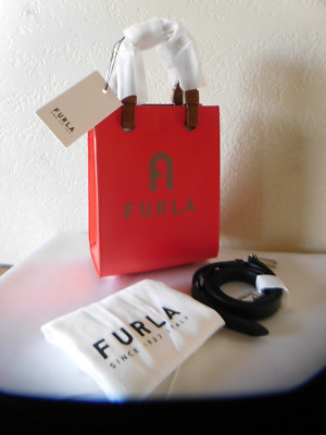 New FURLA Varsity Style SPRITZ + GREIGE Leather Mini Tote