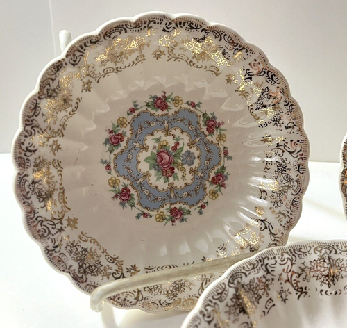 3 Limoges Lyric 5.25" Fruit / Dessert Bowls ~ 1 KS 384 X WARRANTED 22 K GOLD - Picture 3 of 12