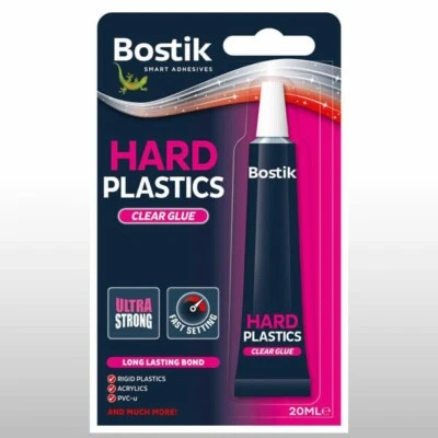 Bostik Hard Plastic Clear Glue Adhesive for Acrylics PVCu and more 20ml