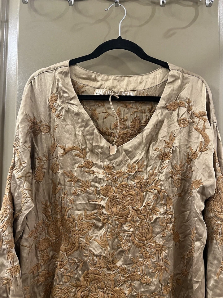 magnolia pearl Parnassus Tunic Marigold Embroidered Shorten back Dress (item A62 - Image 4 of 4