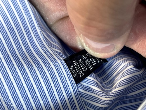 Ike Behar Shirt New York 16.5 / 35 Mens Blue Striped Dress - Picture 7 of 15