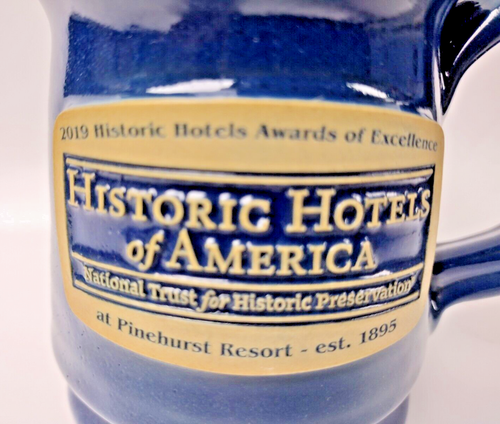 Deneen Pottery Drip Glaze 2019 Pinehurst Resort HISTORIC HOTELS of AMERICA Mug - Picture 2 of 7