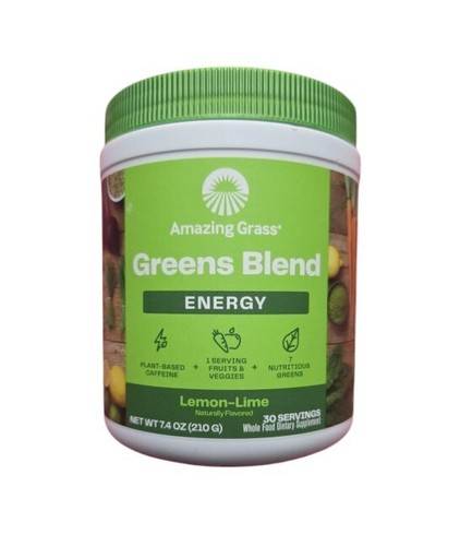 Amazing Grass Green Superfood Energy Lemon Lime 7.4 oz 210 g All-Natural,
