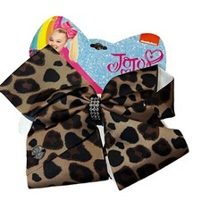 JoJo Siwa XL Cheetah Brown Black Hair Clip Hairbow New