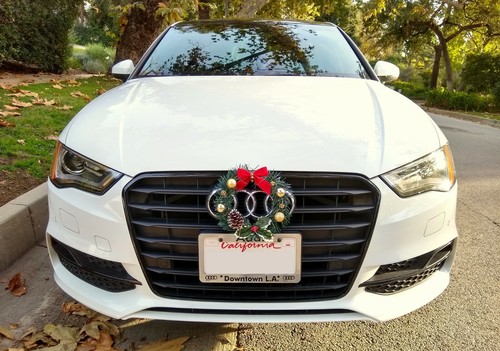 MINI CAR HOLIDAY XMAS WREATHS GOLD XMAS DECOR WREATH CHRISTMAS W/ LED LIGHTS - Picture 2 of 9