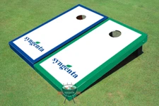 Syngenta White With Alternating Borders Custom Cornhole Board