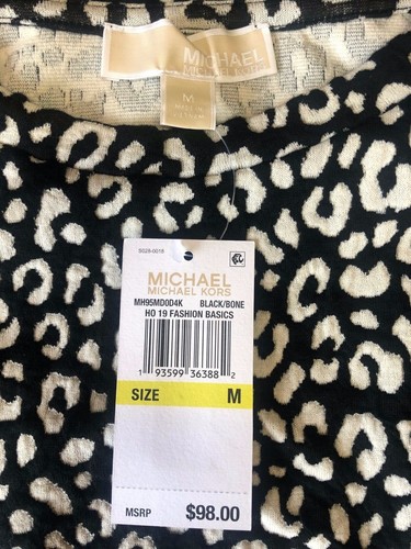 Michael Kors - Women's Cheetah Jacquard Crew Neck Knit Shirt (Size Medium) - Picture 3 of 4