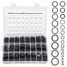 1200 Pcs O Ring Kit 24 Size Nitrile Rubber Assortment Set for Car Auto Vehicle