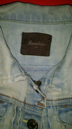 Bambino Girls Denim Jacket Size 5-6 kids medium wash light blue jean summer coat - Picture 2 of 5