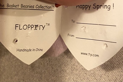 TY Easter Bunny Basket Beanies With Tags Hippity Floppity Sugartwist Lot Of 4 - Picture 10 of 14