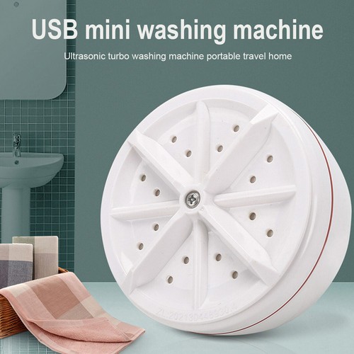 Ultrasonic Mini Washing Machine Portable Turbine USB Laundry Washer Travel Home - Picture 2 of 15