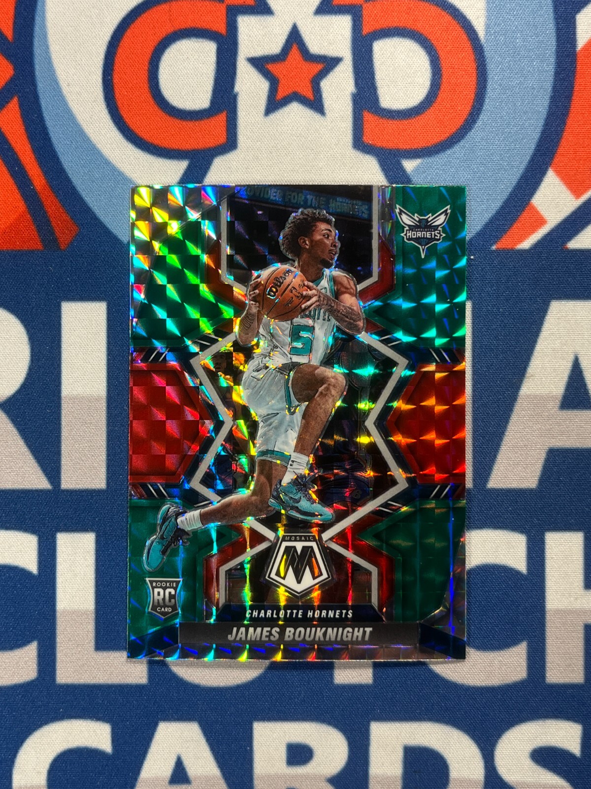 2021-22 Panini Mosaic Red Green Mosaic Prizm RC James Bouknight #202