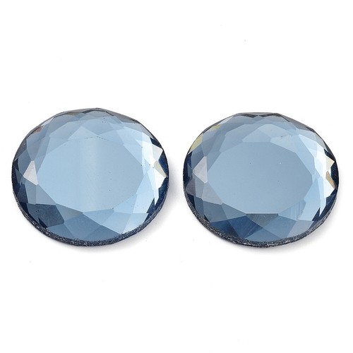 5 facettierte Glas Cabochons rund ø 25 mm Diamant Türkis Blau Schmuckbasteln - Bild 5 von 6