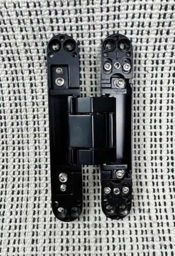6 Inch Black Hidden Door Hinge Heavy Duty Invisible 180 Degree Swing Adjustable - Picture 3 of 7