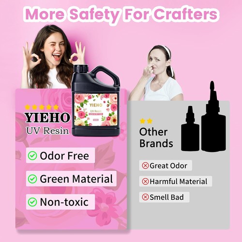 UV Resin 1000g -Bulk Upgraded Crystal Clear Hard UV Fast Curing Epoxy Resin - Picture 5 of 6