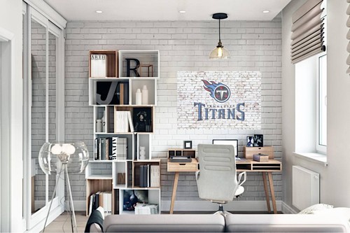 Tennessee Titans on Brick Wall NFL Football Wohndeko Kunstdruck Poster/Leinwand - Bild 4 von 5