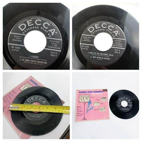 Barbershop Quartet Winners 1955 Part 3 Vinyl 45 Record 50s SPEBSQSA *MINOR WEAR - Picture 12 of 13