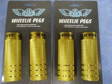 SE Bikes Wheelie Axle Pegs 35 x 98 3/8"-14mm Gold - Two Sets - New