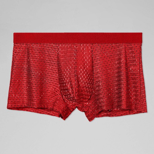 3Pack Men's Ice Silk Mesh Boxer Briefs Solid Breathable Underwear Summer Panties - Picture 17 of 20