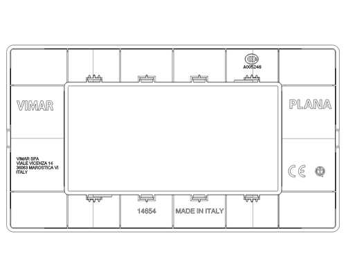 VIMAR 14654.22 PLACCA 4 MODULI CHAMPAGNE OPACO - Foto 3 di 3
