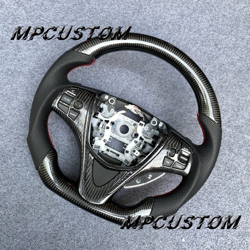 Black Real Carbon Fiber Steering Wheel Fit For Acura TLX 2015 2016-2020 2021 - Picture 7 of 9