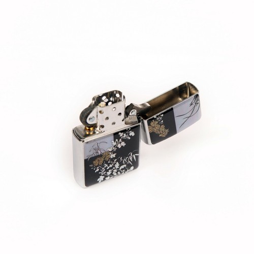 Inlay Mother of Pearl Handmade Four Noble Ones Design Cigarette Tabacco Lighter - Picture 6 of 10