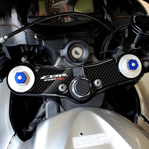 For Honda CBR600RR 2007-16 Carbon Triple Tree Top Clamp Upper 3D Decal Sticker - Picture 4 of 5