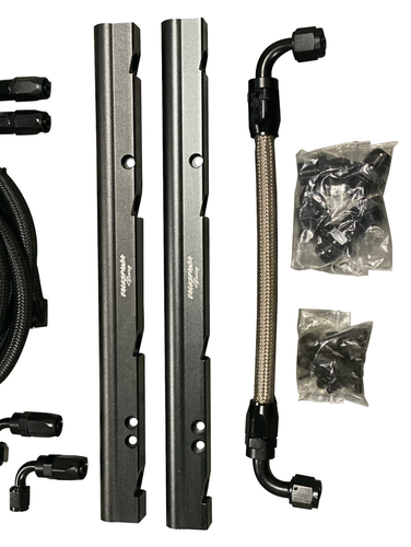 Billet LS Feed Return Fuel Rail Kit GM LS3 V8 OE Intake Manifold Direct Fit AN8 - Foto 7 di 11