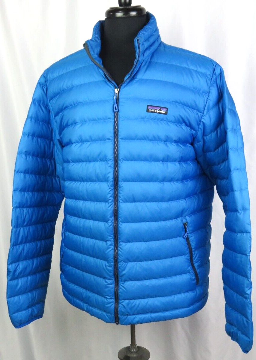 Men's Patagonia ZipUp Blue Down Fill Insulated Winter Puffer Jacket XL