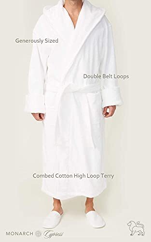 Unisex Terry Bathrobe - 100% Lux Combed Cotton Robes, Five-Star One Size Hooded - Picture 4 of 6