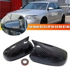 For Audi A3 S3 8P A4 S4 B6 B7 A6 06-09 Carbon Fiber Side Wing Mirror Cover Caps