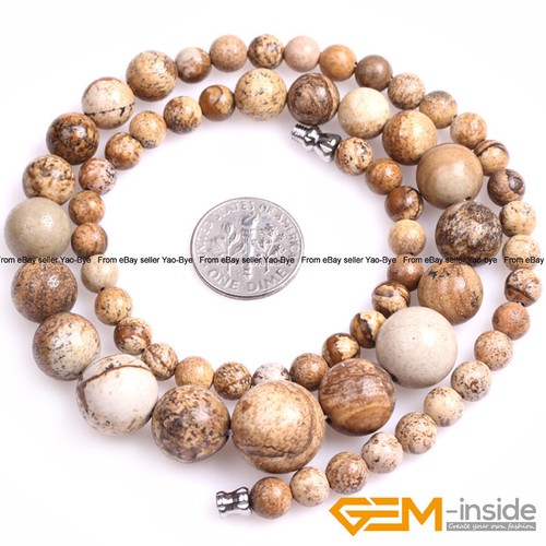 Assorted Natural Stones Graduated Round Semi-Finished Necklace Beads 6-14mm AU - Foto 152 di 185