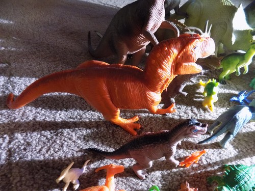 Huge Lot 79 Of Big Medium & mini Dinosaurs ferns trees Plastic Vinyl Toys t-rex+ - Picture 2 of 17