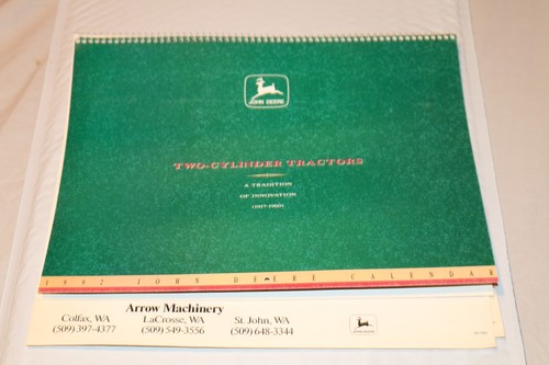 John Deere Calendar 1992 Calendar Vintage Features Two-Cylinder Tractors - Picture 1 of 3