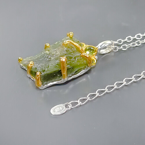 Fine Art 26ct+ Sapphire Necklace 925 Sterling Silver 17.75"/N22889 - Picture 2 of 8