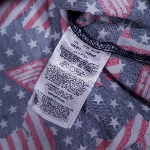 COLUMBIA PFG Trollers Best Vented Patriotic USA Fishing Shirt Mens Size XL Flag - Picture 6 of 8