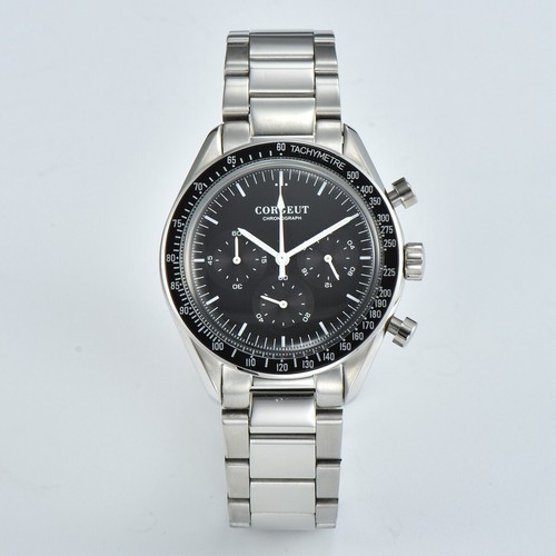 Corgeut Mens Watch full Steel Multifunction 24 Hours Chronograph Quartz Watch - Picture 13 of 19