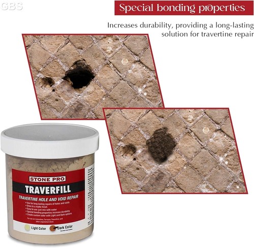Stone Pro Traverfill - Travertine Hole and Void Repair - 1 Pound - Dark - Picture 3 of 7