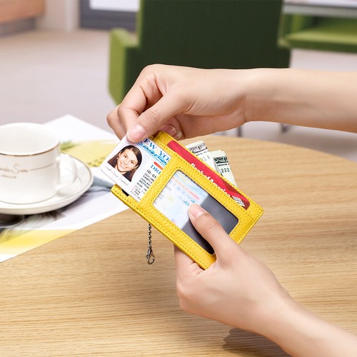 Women Men Slim RFID Blocking Wallet Genuine Leather ID Credit Card Holder Purse - Picture 16 of 40