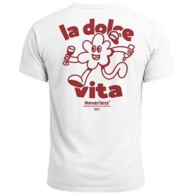 Herren T-Shirt Backprint La Dolce Vita Grafikshirt Schriftzug Fashion