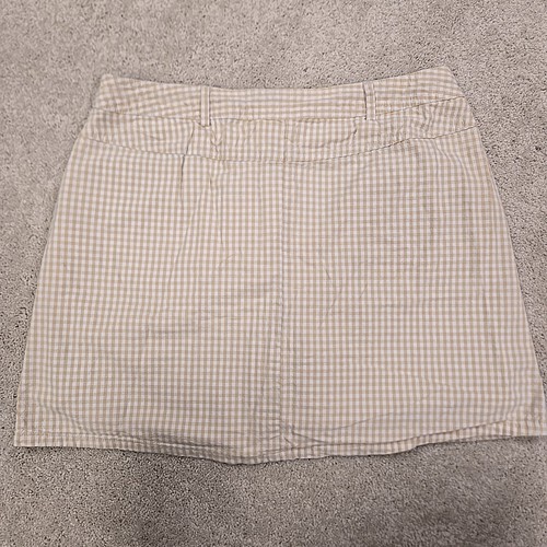 Pantaloncini donna elasticizzati bianchi cervo taglia 10 vita alta marrone bianco a quadri - Foto 8 di 8